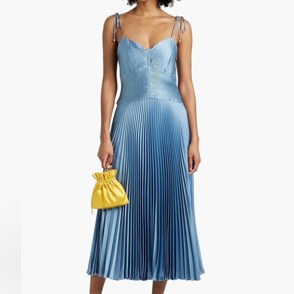 Derek Lam 10 Crosby | Rochelle Pleated Satin-Crepe Midi Dress